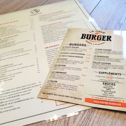 Impression de menu plastifiés